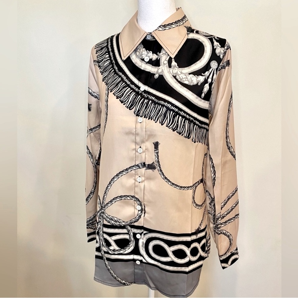 🚩🆕 NWT  DG2 By Diane Gilman Silk Top.Size: XS
